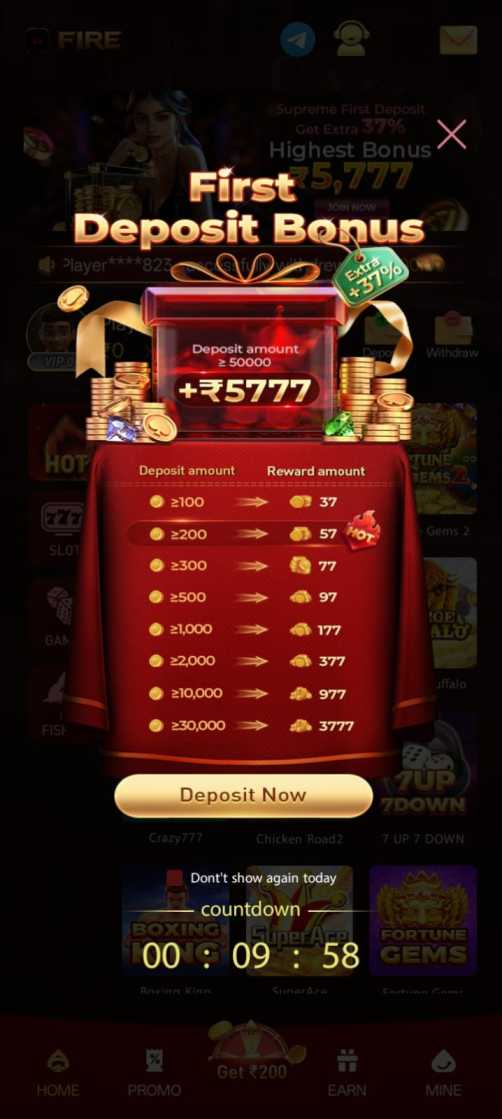 Fire Game App download and Android mobile application screen
